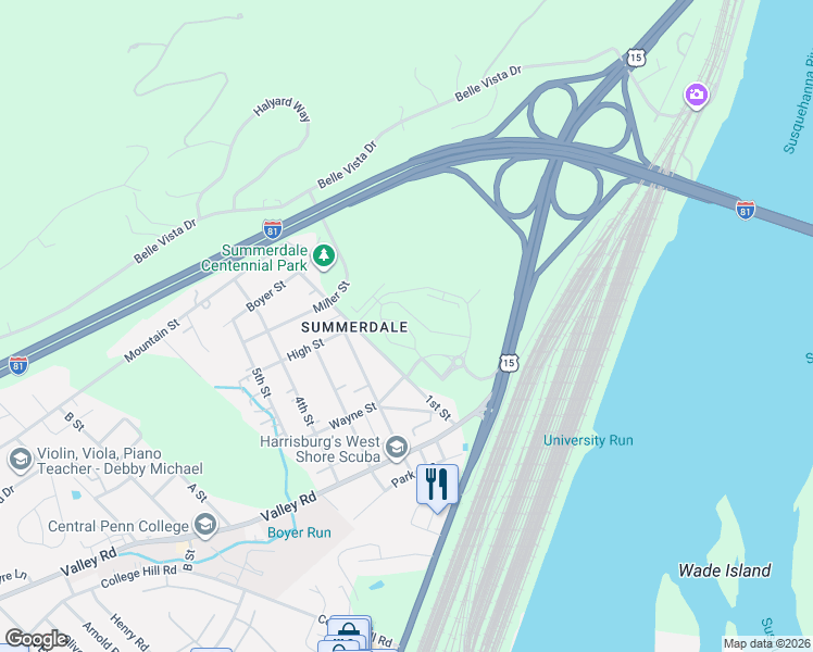 map of restaurants, bars, coffee shops, grocery stores, and more near 311 1st Street in Summerdale