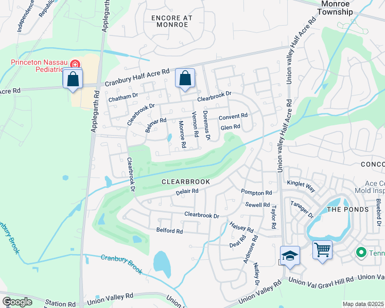 map of restaurants, bars, coffee shops, grocery stores, and more near 278 Crosse Drive in Monroe Township