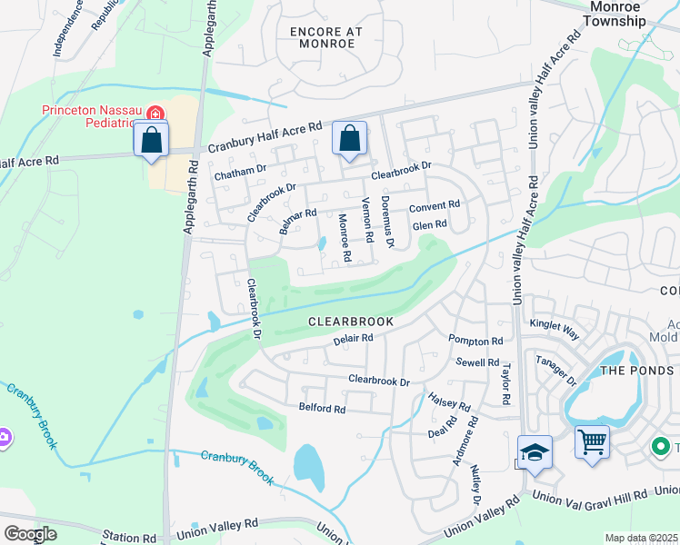 map of restaurants, bars, coffee shops, grocery stores, and more near 278 Crosse Drive in Monroe Township