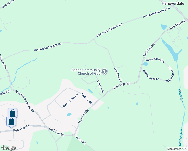 map of restaurants, bars, coffee shops, grocery stores, and more near 2 Mayapple Drive in Hummelstown