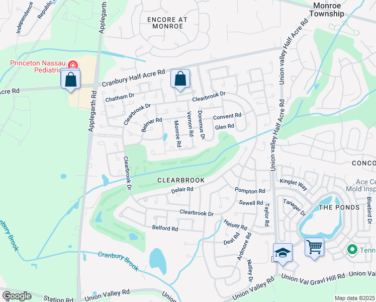 map of restaurants, bars, coffee shops, grocery stores, and more near 278 Crosse Drive in Monroe Township