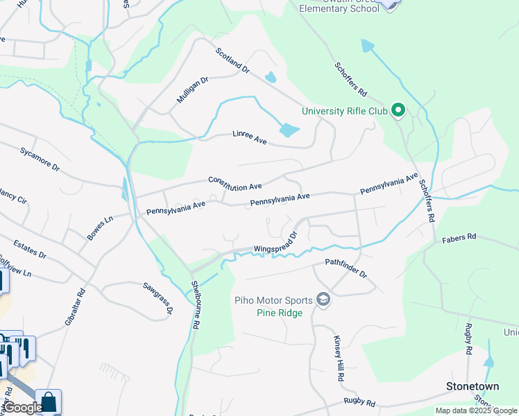 map of restaurants, bars, coffee shops, grocery stores, and more near 254 Pennsylvania Avenue in Reading