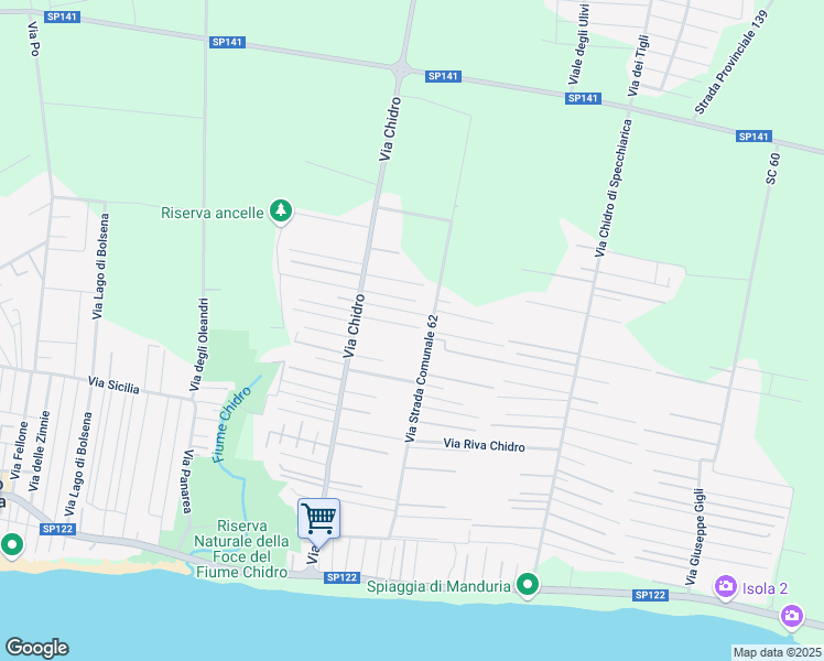 map of restaurants, bars, coffee shops, grocery stores, and more near 117 Viale dei Pini in San Pietro In Bevagna