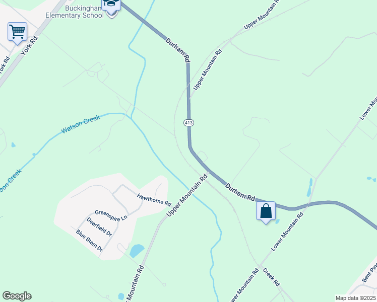 map of restaurants, bars, coffee shops, grocery stores, and more near 2082 Durham Road in New Hope