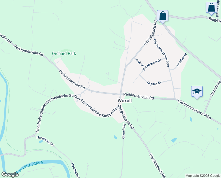 map of restaurants, bars, coffee shops, grocery stores, and more near 2090 Perkiomenville Road in Harleysville