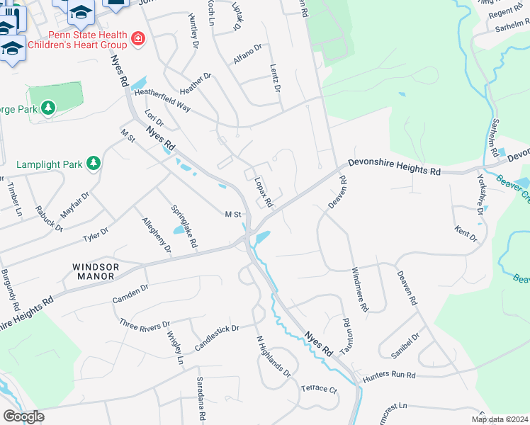 map of restaurants, bars, coffee shops, grocery stores, and more near 650 Lopax Road in Harrisburg