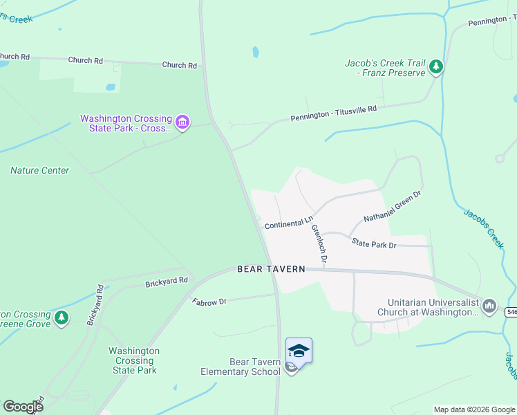 map of restaurants, bars, coffee shops, grocery stores, and more near 1216 County Road 579 in Hopewell Township