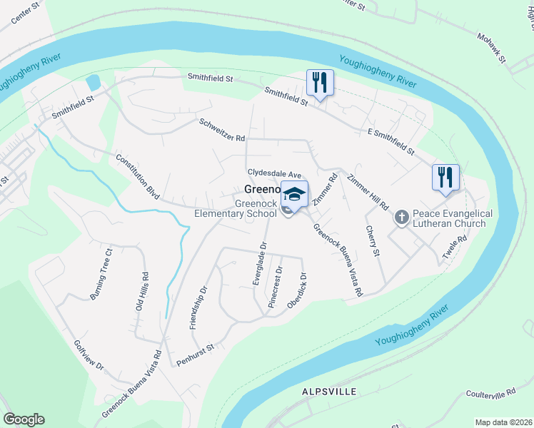 map of restaurants, bars, coffee shops, grocery stores, and more near in Greenock