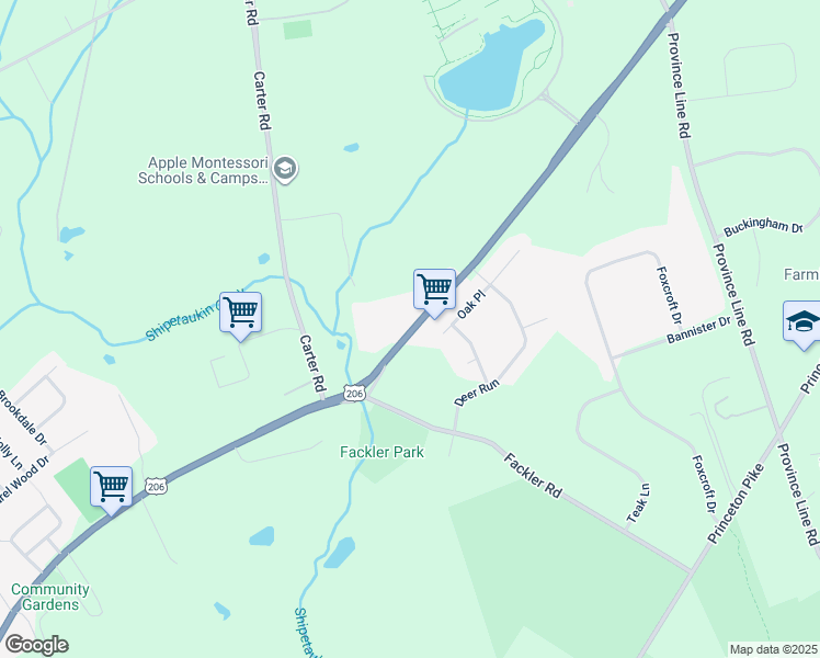map of restaurants, bars, coffee shops, grocery stores, and more near 3311 Lawrenceville Road in Princeton