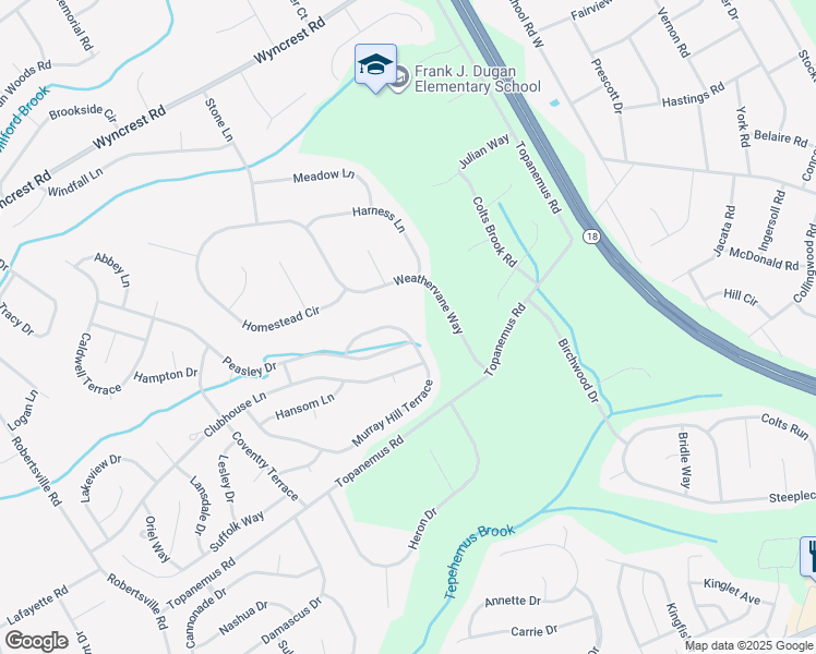 map of restaurants, bars, coffee shops, grocery stores, and more near 106 Murray Hill Terrace in Marlboro Township