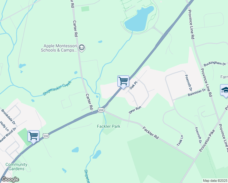 map of restaurants, bars, coffee shops, grocery stores, and more near 3311 Lawrenceville Road in Princeton