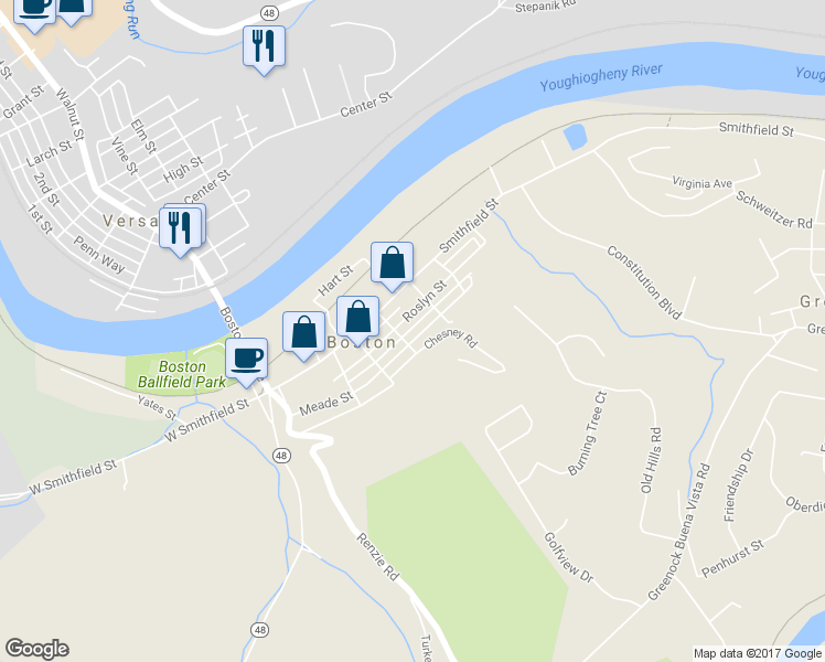 map of restaurants, bars, coffee shops, grocery stores, and more near 6009 Meade Street in Boston