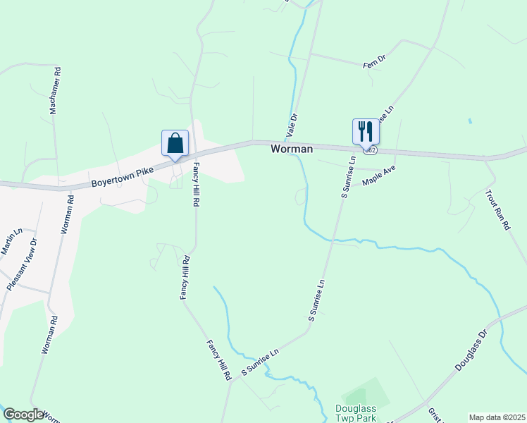 map of restaurants, bars, coffee shops, grocery stores, and more near 7881 Boyertown Pike in Boyertown