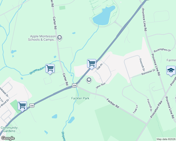 map of restaurants, bars, coffee shops, grocery stores, and more near 3321 Princeton Road in Princeton