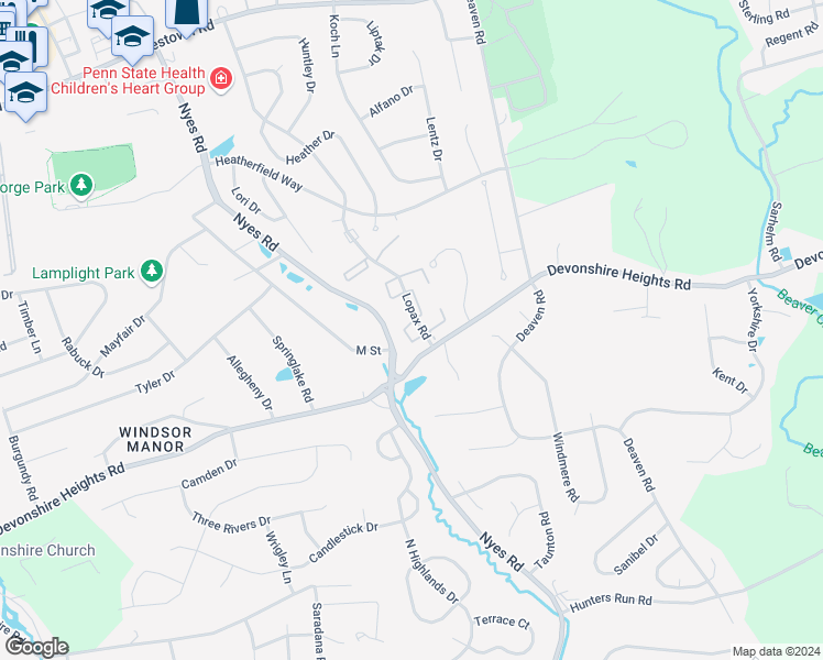map of restaurants, bars, coffee shops, grocery stores, and more near 660 Lopax Road in Harrisburg