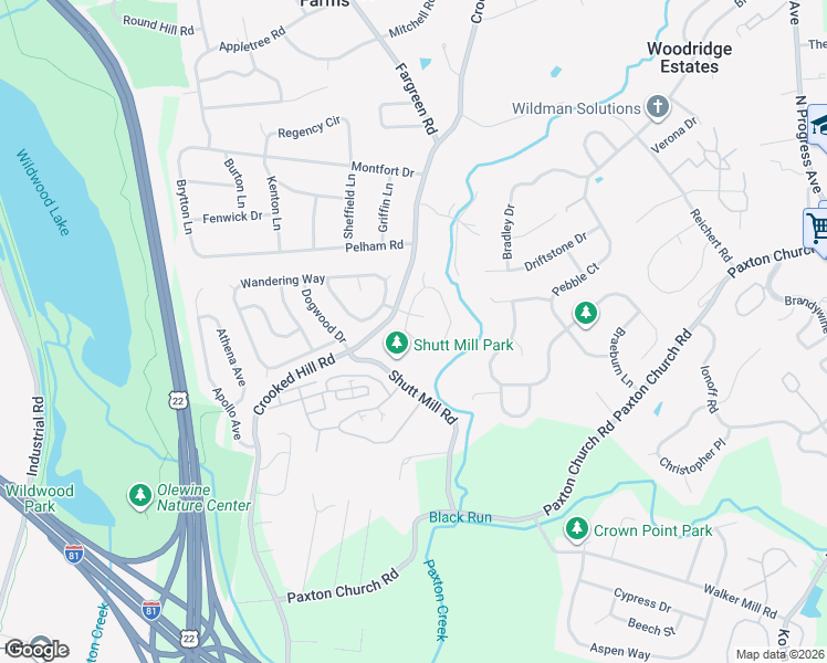 map of restaurants, bars, coffee shops, grocery stores, and more near 1653 Pebble Brook Ln in Harrisburg