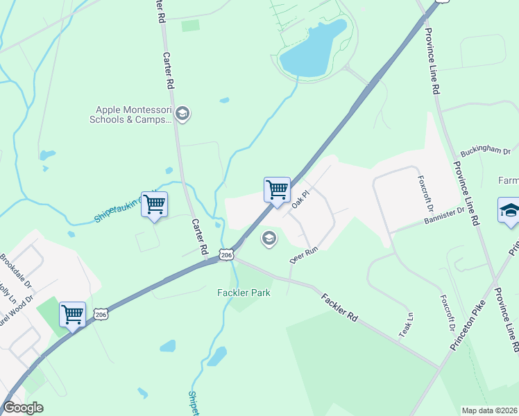 map of restaurants, bars, coffee shops, grocery stores, and more near 3321 Princeton Road in Princeton