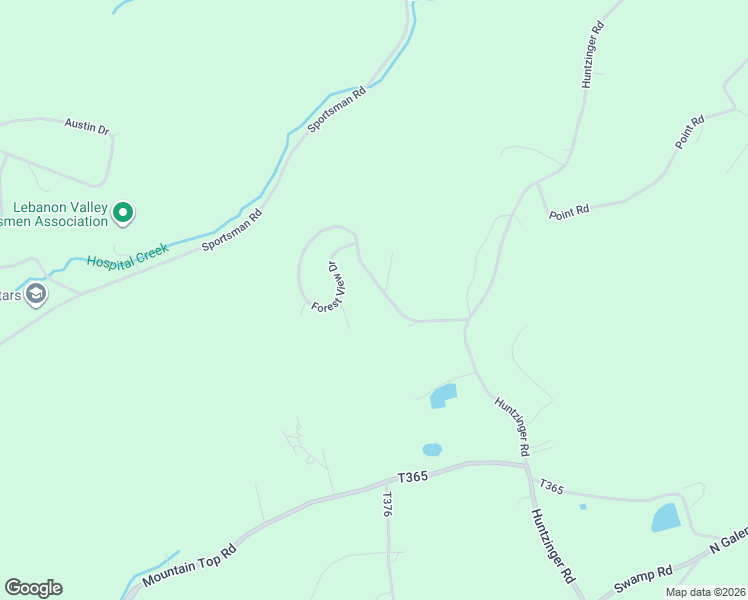 map of restaurants, bars, coffee shops, grocery stores, and more near 21 Lookout Drive in Wernersville