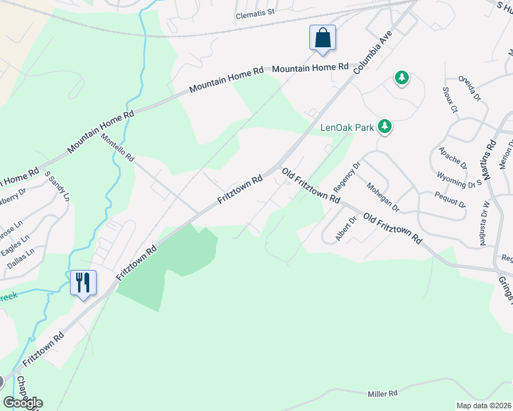 map of restaurants, bars, coffee shops, grocery stores, and more near 550 Fritztown Road in Sinking Spring