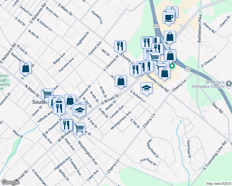 545 East Broad Street, Souderton PA Walk Score