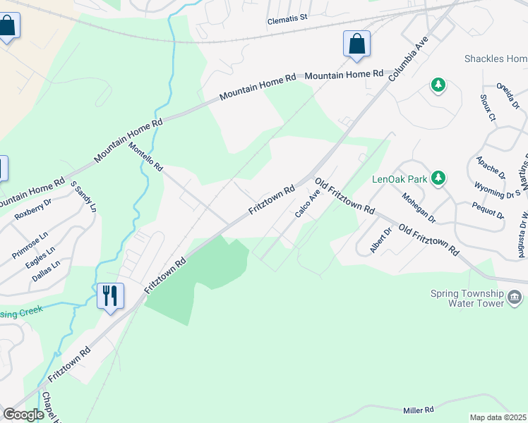 map of restaurants, bars, coffee shops, grocery stores, and more near 554 Fritztown Road in Sinking Spring