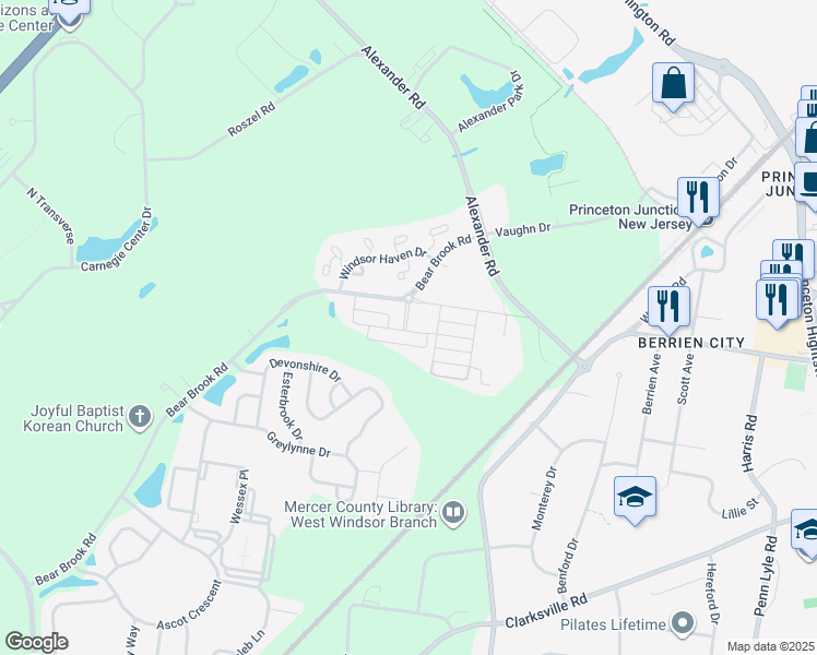 map of restaurants, bars, coffee shops, grocery stores, and more near 3000 Goldfinch Boulevard in Princeton
