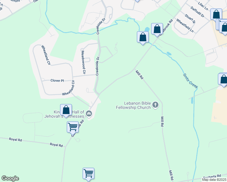 map of restaurants, bars, coffee shops, grocery stores, and more near 1690 Colebrook Road in Lebanon
