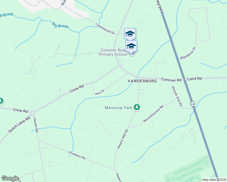 map of restaurants, bars, coffee shops, grocery stores, and more near 21 Ann Street in Monmouth County