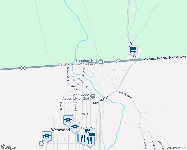 map of restaurants, bars, coffee shops, grocery stores, and more near 100-102 10th St in Westwood