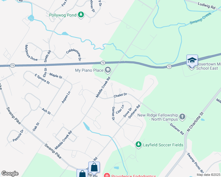 map of restaurants, bars, coffee shops, grocery stores, and more near 124 Sandpiper Court in Gilbertsville