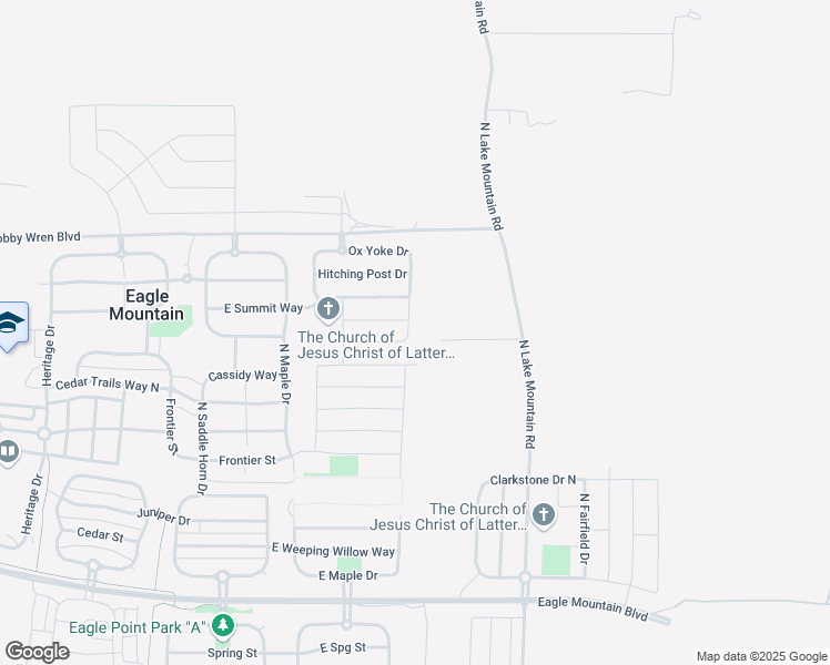 map of restaurants, bars, coffee shops, grocery stores, and more near 4542 Long Way in Eagle Mountain