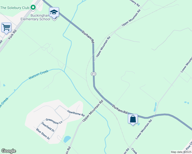 map of restaurants, bars, coffee shops, grocery stores, and more near 2137 Durham Road in New Hope
