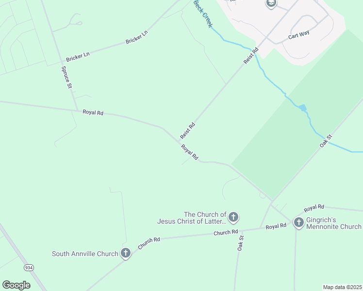 map of restaurants, bars, coffee shops, grocery stores, and more near 680 Royal Road in Annville