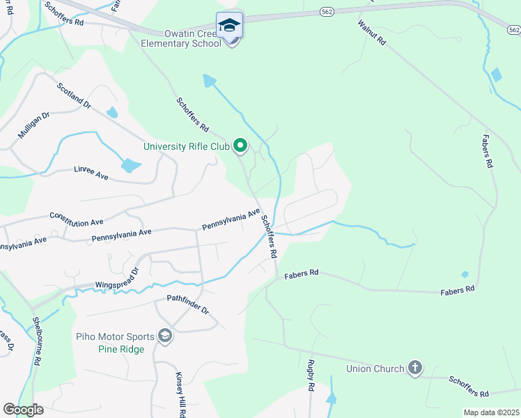 map of restaurants, bars, coffee shops, grocery stores, and more near 615 Pennsylvania Avenue in Reading