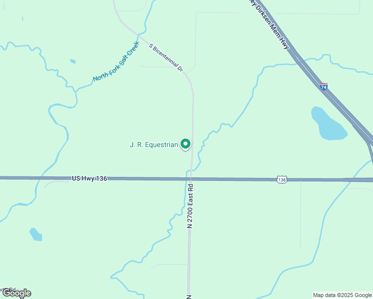 map of restaurants, bars, coffee shops, grocery stores, and more near 2128 North 2700 East Road in Le Roy