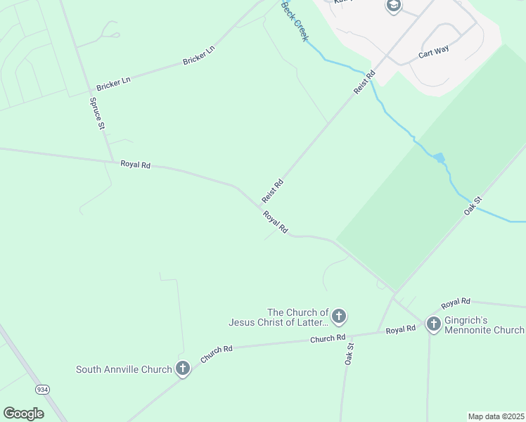 map of restaurants, bars, coffee shops, grocery stores, and more near 680 Royal Road in Annville