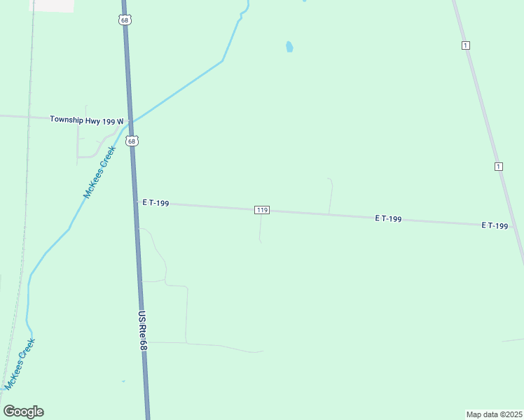 map of restaurants, bars, coffee shops, grocery stores, and more near 526 East T-199 in Bellefontaine