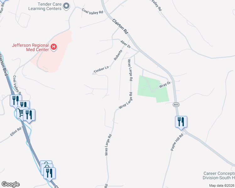 map of restaurants, bars, coffee shops, grocery stores, and more near 144 Reed Drive in Jefferson Hills