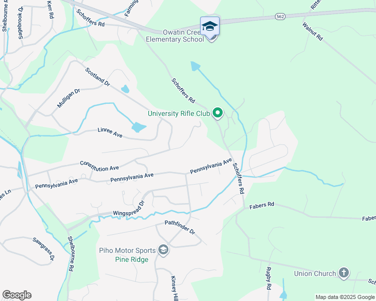 map of restaurants, bars, coffee shops, grocery stores, and more near 371 Constitution Avenue in Reading