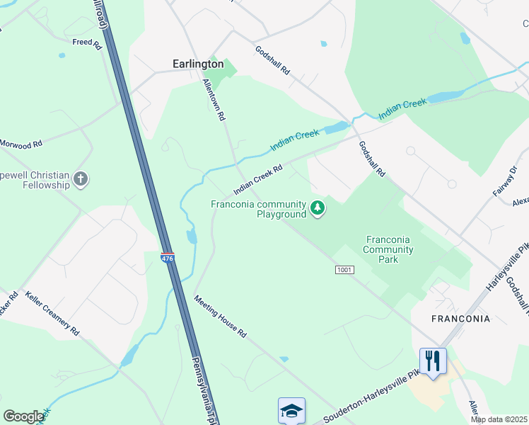 map of restaurants, bars, coffee shops, grocery stores, and more near 680 Allentown Road in Telford