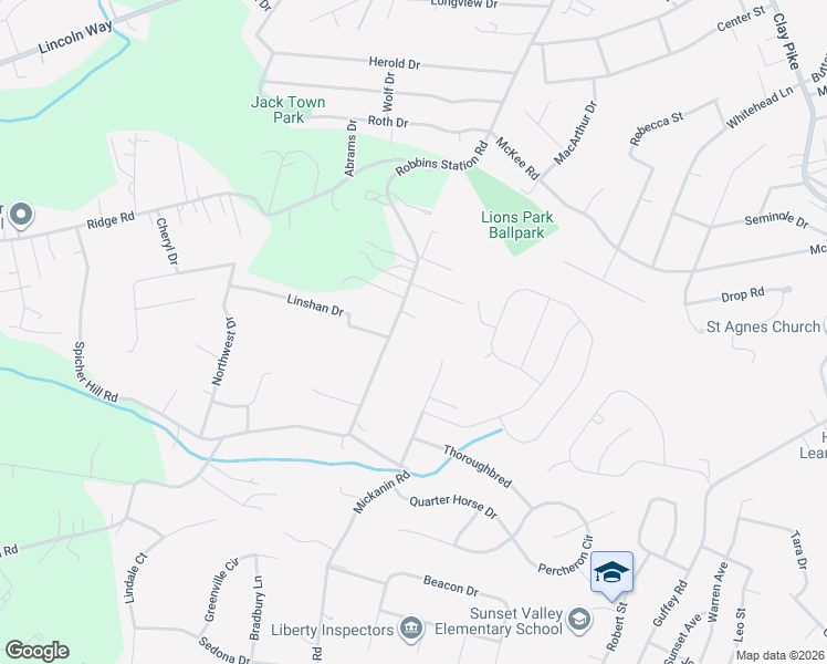 map of restaurants, bars, coffee shops, grocery stores, and more near 1525 Robbins Station Road in Irwin