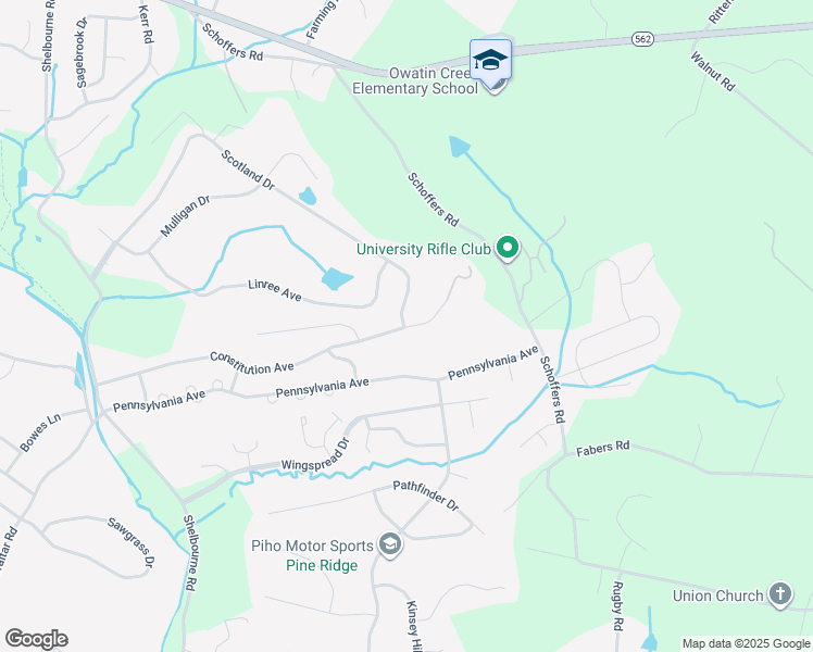 map of restaurants, bars, coffee shops, grocery stores, and more near 353 Constitution Avenue in Reading