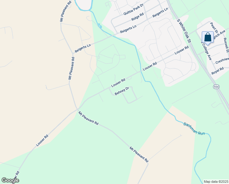map of restaurants, bars, coffee shops, grocery stores, and more near 3 Behney Drive in Lebanon