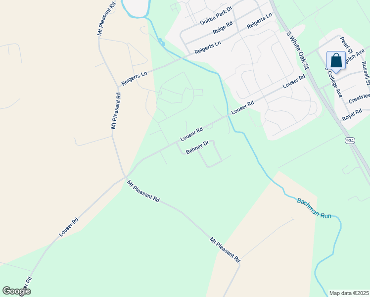 map of restaurants, bars, coffee shops, grocery stores, and more near 3 Behney Drive in Lebanon