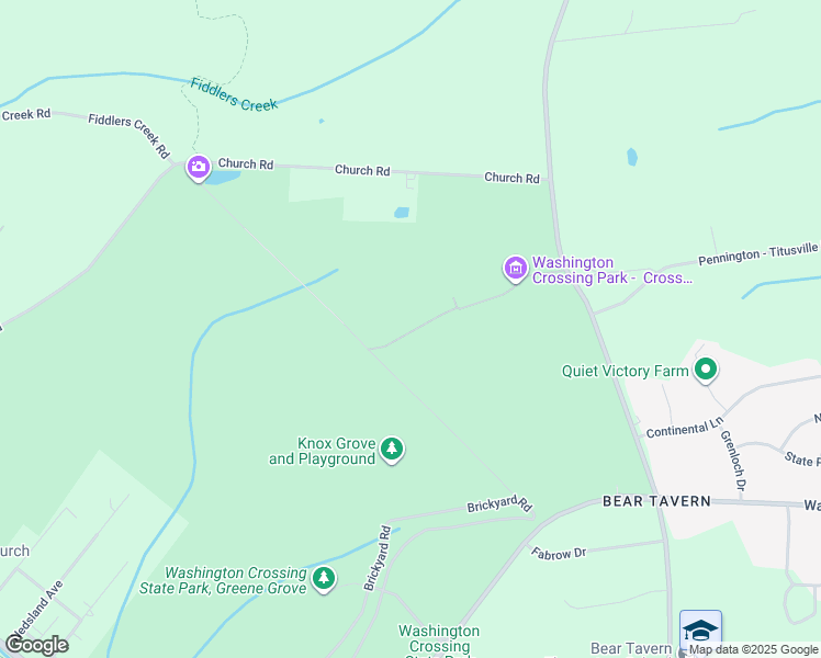 map of restaurants, bars, coffee shops, grocery stores, and more near 153 Church Road in Hopewell Township