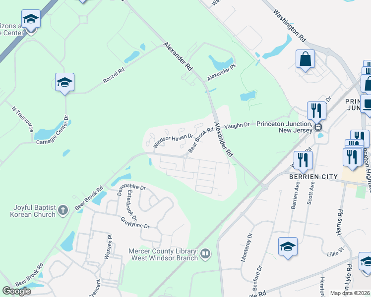 map of restaurants, bars, coffee shops, grocery stores, and more near 35 Ketley Place in Princeton