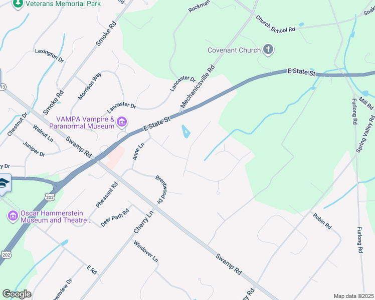 map of restaurants, bars, coffee shops, grocery stores, and more near 3820 Buckingham Drive in Doylestown