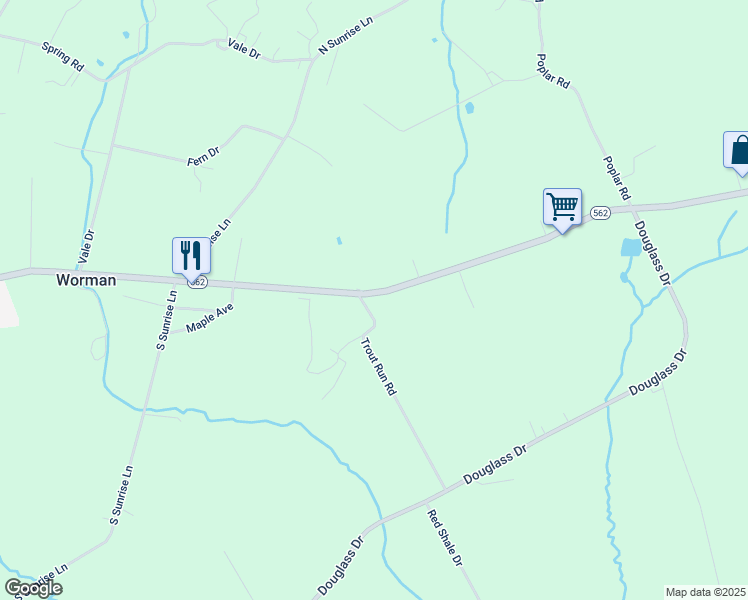 map of restaurants, bars, coffee shops, grocery stores, and more near 105 Trout Run Road in Boyertown