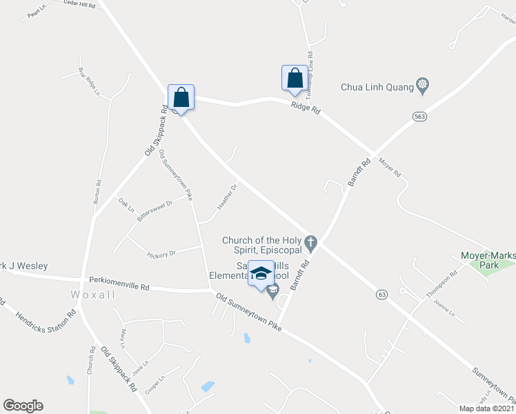 map of restaurants, bars, coffee shops, grocery stores, and more near 1781 Sumneytown Pike in Harleysville