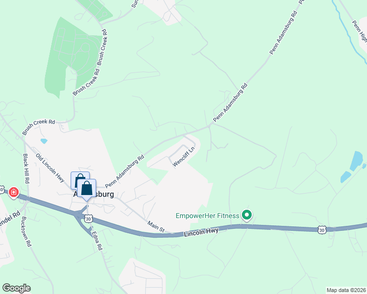 map of restaurants, bars, coffee shops, grocery stores, and more near 233 Colleen Lane in Jeannette